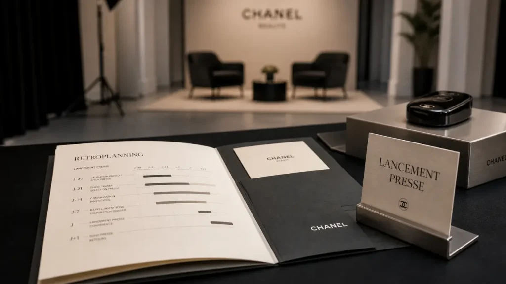 Lieux de lancements produits : showroom pour lancement presse, dossier rétroplanning et espace interview