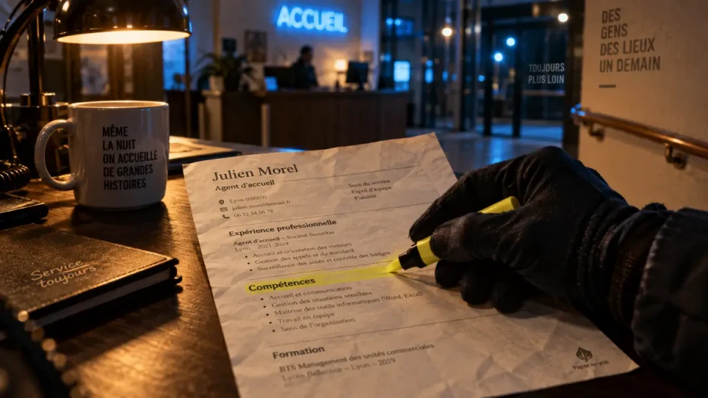 cv veilleur de nuit, compétences mises en avant