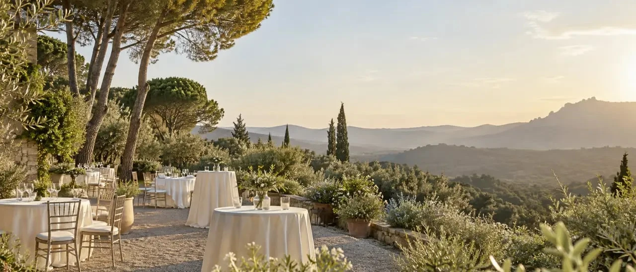 Location salle Roquebrune-sur-Argens dans un domaine provençal avec espace de réception