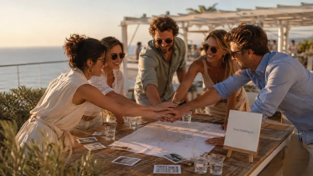 Team building été sur rooftop bord de mer